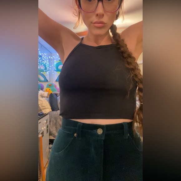 Women's green velvet pants - Picture 6 of 12